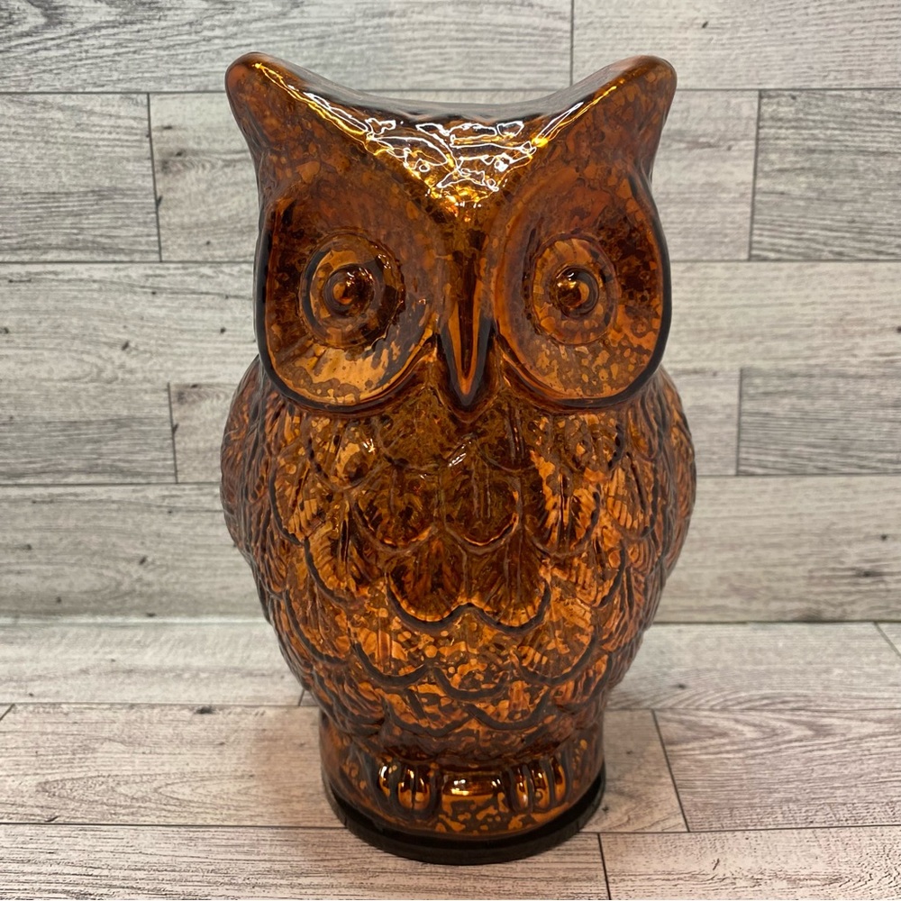 Amber Glass Owl Decor